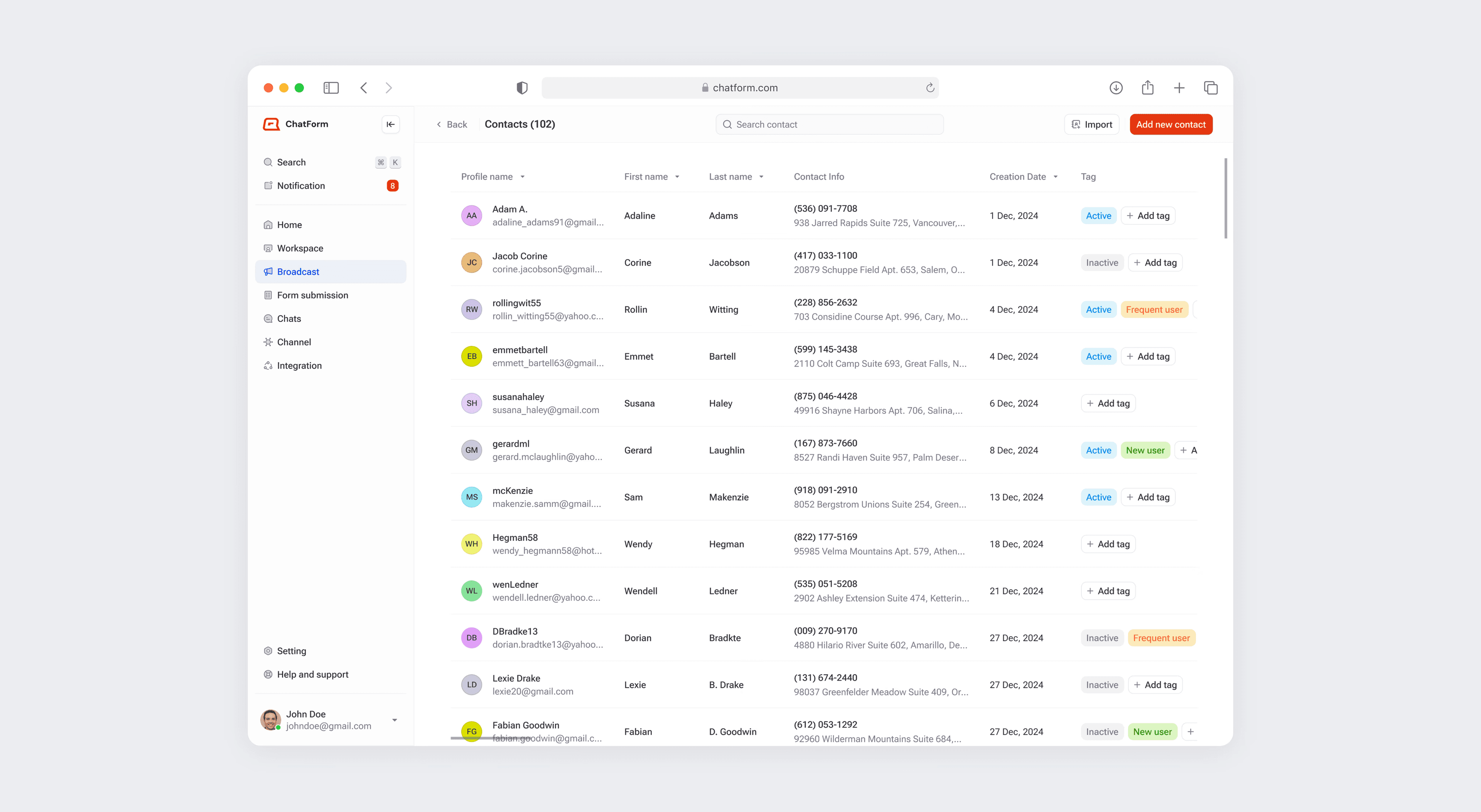 Element Bolt Dashboard Interface